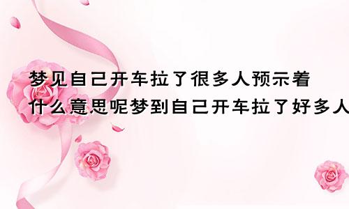 梦见自己开车拉了很多人预示着什么意思呢梦到自己开车拉了好多人