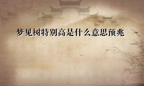 梦见树特别高是什么意思预兆