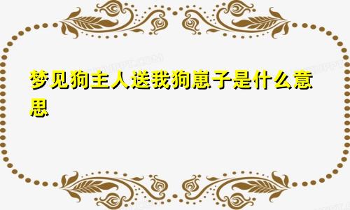 梦见狗主人送我狗崽子是什么意思