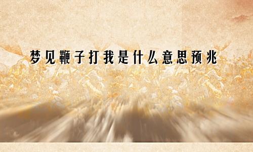 梦见鞭子打我是什么意思预兆