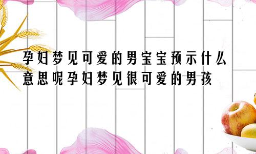 孕妇梦见可爱的男宝宝预示什么意思呢孕妇梦见很可爱的男孩