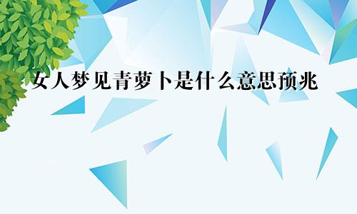 女人梦见青萝卜是什么意思预兆