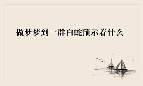 做梦梦到一群白蛇预示着什么