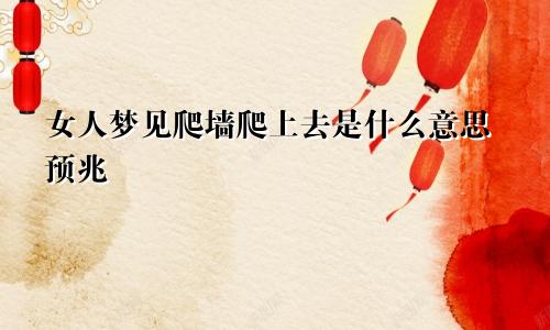 女人梦见爬墙爬上去是什么意思预兆