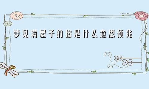 梦见满屋子的猪是什么意思预兆