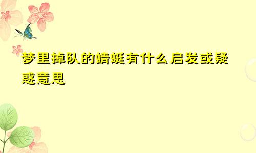 梦里掉队的蜻蜓有什么启发或疑惑意思