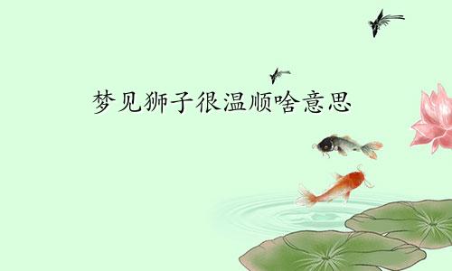 梦见狮子很温顺啥意思