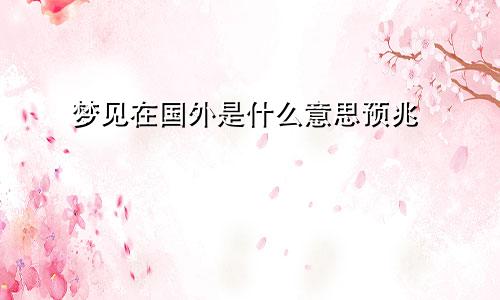 梦见在国外是什么意思预兆