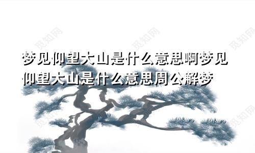梦见仰望大山是什么意思啊梦见仰望大山是什么意思周公解梦