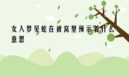 女人梦见蛇在被窝里预示着什么意思