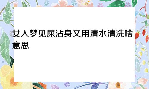 女人梦见屎沾身又用清水清洗啥意思