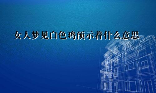 女人梦见白色鸡预示着什么意思