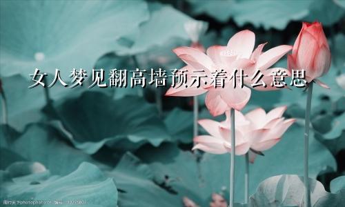 女人梦见翻高墙预示着什么意思