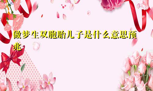做梦生双胞胎儿子是什么意思预兆