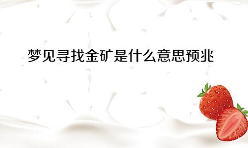 梦见寻找金矿是什么意思预兆