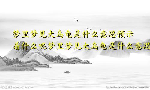梦里梦见大乌龟是什么意思预示着什么呢梦里梦见大乌龟是什么意思预示着什么预兆