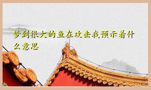 梦到很大的鱼在攻击我预示着什么意思