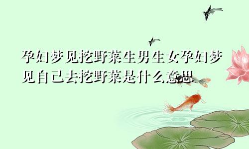 孕妇梦见挖野菜生男生女孕妇梦见自己去挖野菜是什么意思