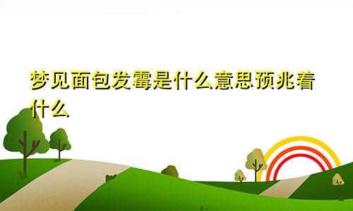 梦见面包发霉是什么意思预兆着什么