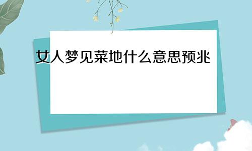 女人梦见菜地什么意思预兆