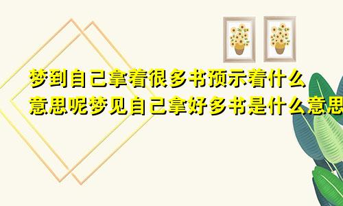 梦到自己拿着很多书预示着什么意思呢梦见自己拿好多书是什么意思