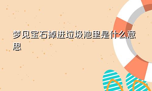 梦见宝石掉进垃圾池里是什么意思