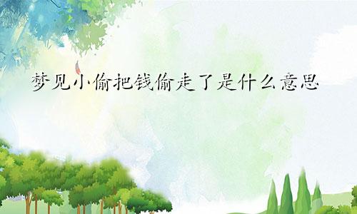 梦见小偷把钱偷走了是什么意思