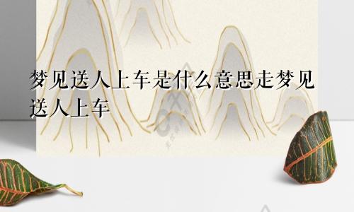 梦见送人上车是什么意思走梦见送人上车