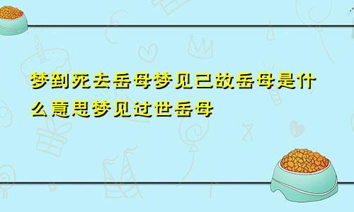 梦到死去岳母梦见已故岳母是什么意思梦见过世岳母