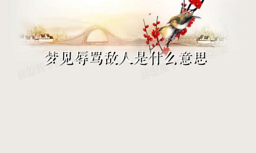 梦见辱骂敌人是什么意思