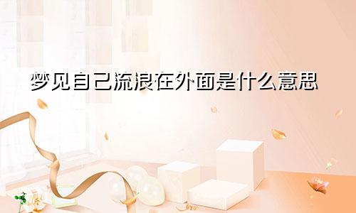 梦见自己流浪在外面是什么意思