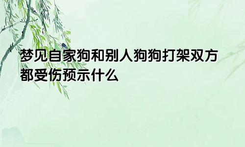 梦见自家狗和别人狗狗打架双方都受伤预示什么