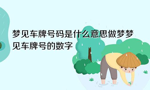 梦见车牌号码是什么意思做梦梦见车牌号的数字