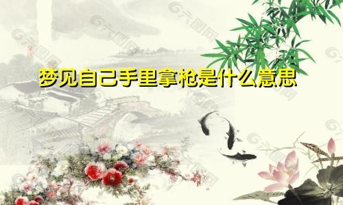 梦见自己手里拿枪是什么意思