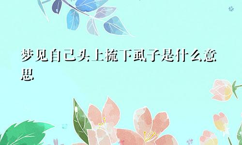 梦见自己头上梳下虱子是什么意思