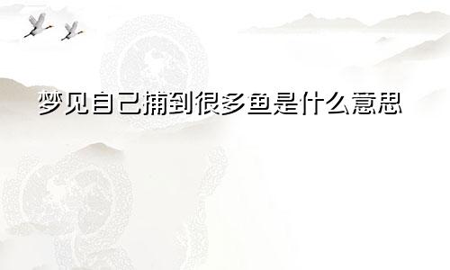 梦见自己捕到很多鱼是什么意思