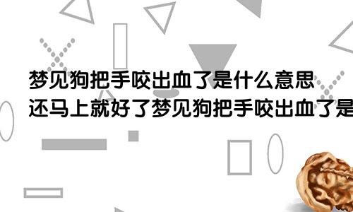 梦见狗把手咬出血了是什么意思还马上就好了梦见狗把手咬出血了是什么意思周公解梦