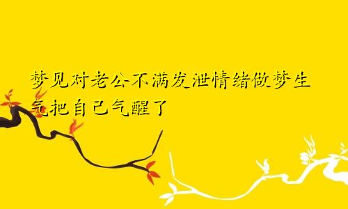 梦见对老公不满发泄情绪做梦生气把自己气醒了