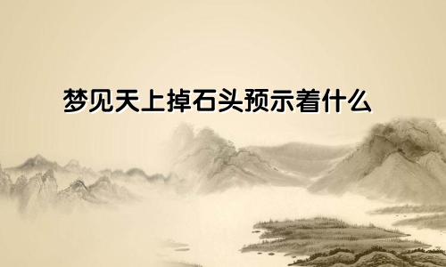 梦见天上掉石头预示着什么