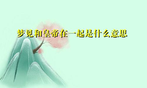 梦见和皇帝在一起是什么意思