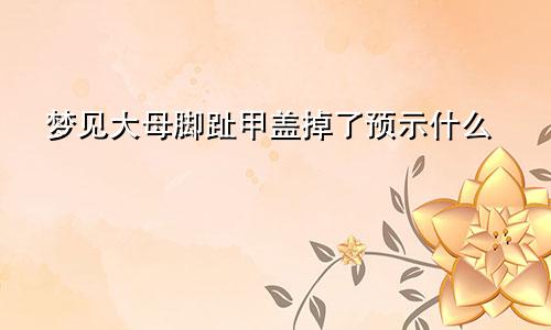 梦见大母脚趾甲盖掉了预示什么