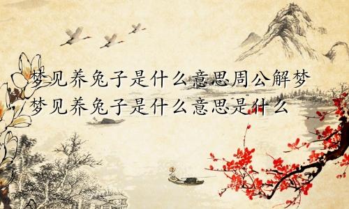 梦见养兔子是什么意思周公解梦梦见养兔子是什么意思是什么