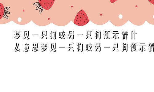 梦见一只狗咬另一只狗预示着什么意思梦见一只狗咬另一只狗预示着什么呢