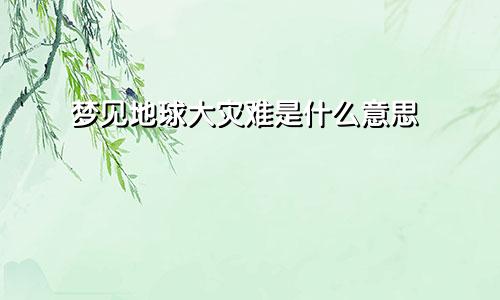 梦见地球大灾难是什么意思