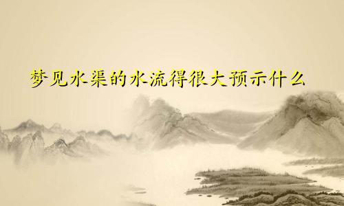 梦见水渠的水流得很大预示什么
