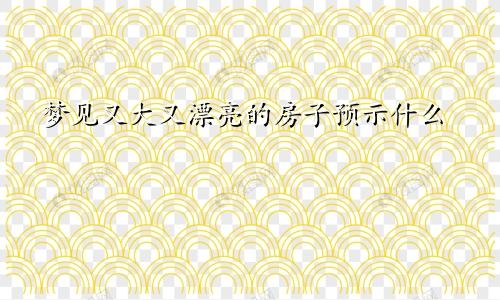 梦见又大又漂亮的房子预示什么