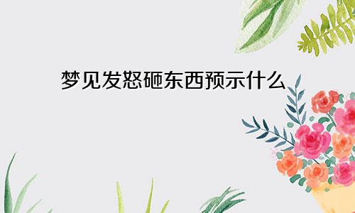 梦见发怒砸东西预示什么