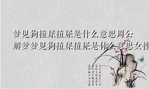 梦见狗拉屎拉尿是什么意思周公解梦梦见狗拉屎拉尿是什么意思女性