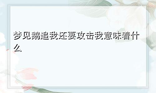 梦见鹅追我还要攻击我意味着什么