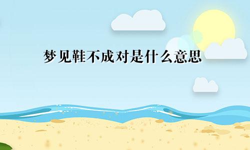 梦见鞋不成对是什么意思